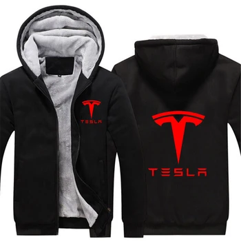 Tesla С Принтом 2023, Новые Зимние Утепленные Парки Высокого Качества, Мужское Пальто С Капюшоном, Куртка Harajuku, Теплые Повседневные Пальто С Подкладкой