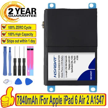 100% Оригинальный аккумулятор HSABAT 7840 мАч для iPad 6 Air 2 A1566 A1567 A1547