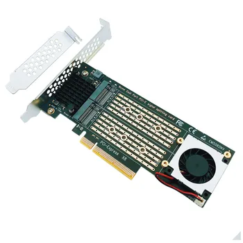 НОВАЯ карта-адаптер PCIe-M2 PCIe X8 с 2 Портами M2 NVME M Key SSD Конвертер M.2 Адаптер PCI Express X8 VROC RAID Плата Расширения Riser