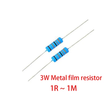 10шт 3 ВТ Металлический пленочный резистор 1% 1R ~ 1 М 1R 4,7R 10R 22R 33R 47R 1K 4,7K 10K 100K 1 4,7 10 22 33 47 4K7 ом
