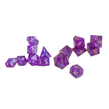 Набор кубиков из смолы Набор кубиков Легкий фиолетовый полирующий многогранник для ролевых игр для детей