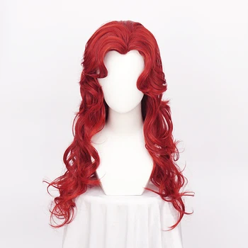 Парики для косплея Ядовитый Плющ 70 см Темно-красный Длинный волнистый парик из термостойких синтетических волос + шапочка для парика