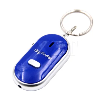 Анти-потерянный светодиодный локатор для поиска ключей, брелок для ключей, свисток, аудиоиндукция, беспроводной GPS-локатор, устройство для защиты ключей от потери с фонариком
