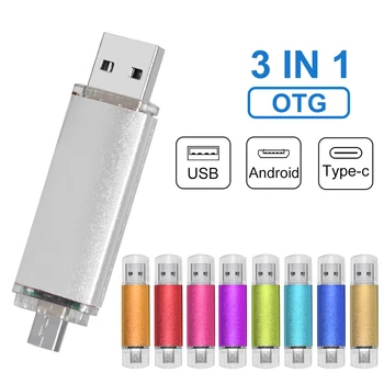 Пользовательский логотип Красочный OTG USB флэш-накопитель Usb 2.0 для Android смартфона /ПК 8 ГБ 16 ГБ 32 ГБ 64 ГБ 128 МБ Флешка Подарки