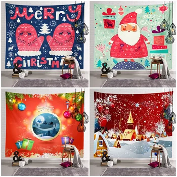 2022 новый Рождественский гобелен праздничное украшение дома гобеленовый фон ткань плита Санта Клаус подвесные картины на заказ