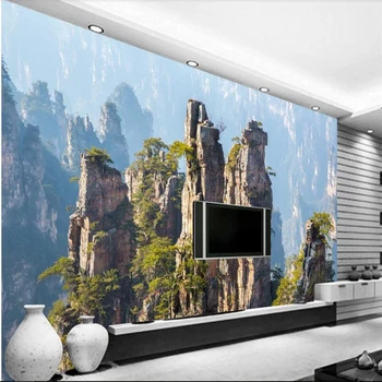 бейбехан Китай Чжанцзяцзе Дашань живописный ТВ фон стены на заказ большая фреска зеленые обои papel de parede para quarto