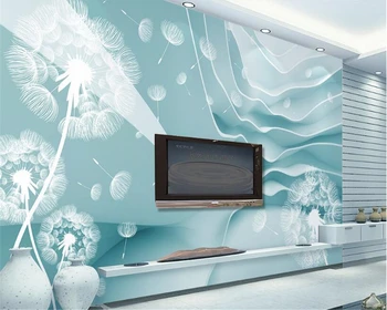 beibehang Может настроить любой размер ультраскользящих 3D обоев papel de parede современный минималистичный 3D космический фон с одуванчиком на стене