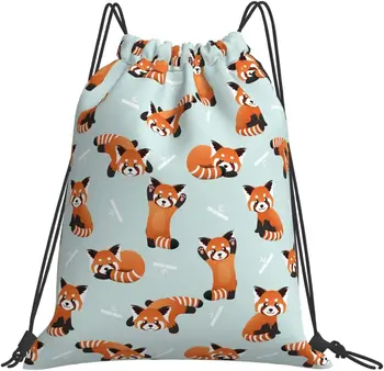 Рюкзак с завязками Red Panda Bears для мужчин и женщин, Водонепроницаемая Авоська, Нейлоновая сумка для спортзала, Спортивная сумка для путешествий, подпруга, Один Размер