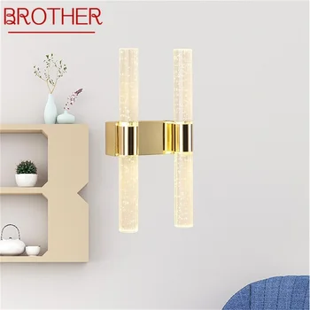 Настенные бра BROTHER, светодиодные современные роскошные простые хрустальные светильники для дома, спальни