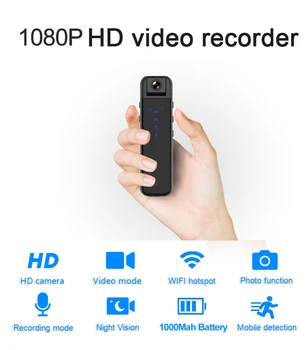 Инфракрасная камера ночного видения 1080P FHD, Мини-Точка доступа Wi-Fi С экраном, Маленькая Видеокамера, камера для тела, Полицейская камера, Велосипедная Видеокамера