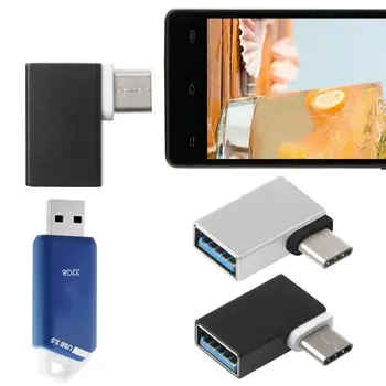 Портативный алюминиевый 90-градусный преобразователь USB3.1 Type C в USB 3.0 с разъемом OTG для жесткого диска телефона Android