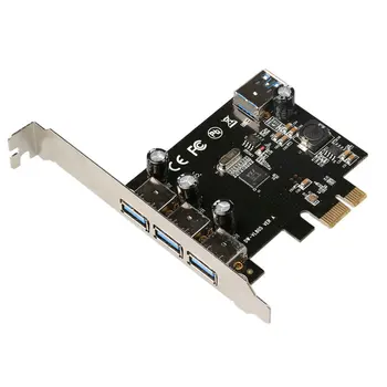 4 порта USB3.0 К pci-e PCI Express контроллер riser Card адаптер PCIE adaptator Для настольных ПК