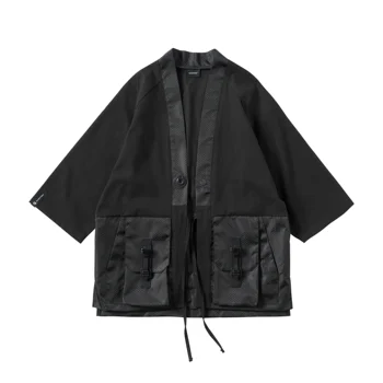 Silenstorm Кимоно-куртка с двойным передним карманом, технологичная темная одежда, одежда ninjawear в японском стиле