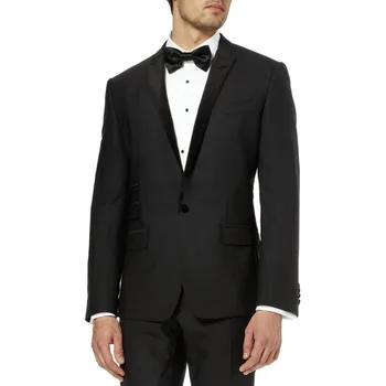 Самый популярный классический мужской костюм 2022 года, вечерние костюмы для выпускного вечера, винтажные смокинги для жениха, свадебные смокинги, 2 шт. Черная мужская повседневная одежда (куртка + брюки)