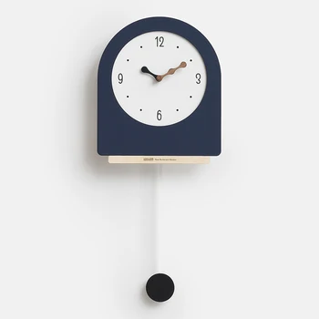Креативные ретро-красные часы без перфорации Для украшения домашней гостиной, Новые минималистичные настенные часы Nordic clock
