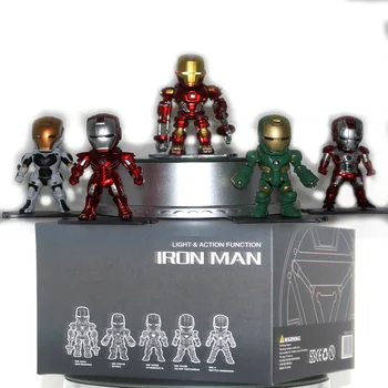 5 шт./компл. Marvel Ironman 5-го поколения Блестящая ПВХ фигурка Железного Человека Коллекционная модель игрушки 9 см