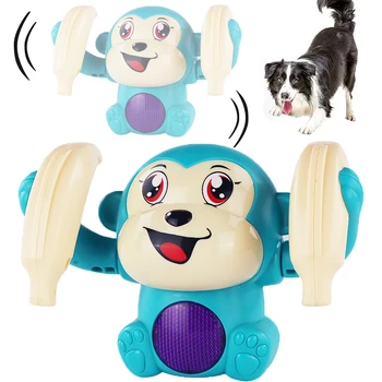 Электрические игрушки для щенков, кувыркающаяся обезьянка, светомузыка, голосовое управление, мультяшные игрушки для собак, интерактивные игрушки для собаки, подарок на день рождения